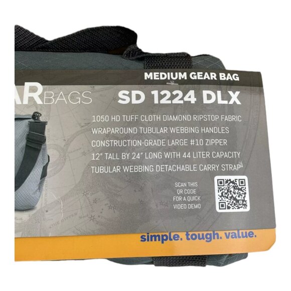 North Star Sports SD1224 Diamond Ripstop Standard 12" x 24" Medium Gray Gear Bag - Picture 4 of 6